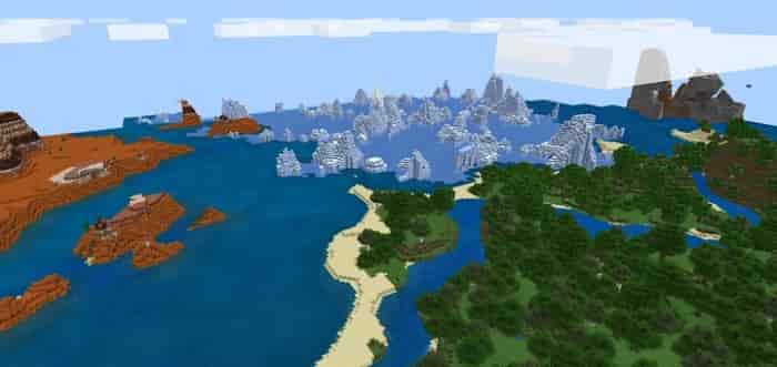 4 BIOMES IN ONE PLACE FOR MINECRAFT BEDROCK EDITION 1.9 / 1.10 Minecraft PE / Bedrock [xfgiven_vers]