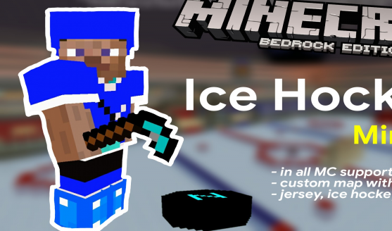 MAP FOR TWO AND MORE: MINI HOCKEY GAME IN MINECRAFT Minecraft PE / Bedrock [xfgiven_vers]