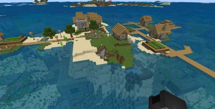 Sid: An Island with a Village and a Fortress Minecraft PE / Bedrock [xfgiven_vers]