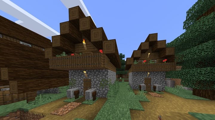 Деревня с кузницами в Майнкрафт ПЕ
