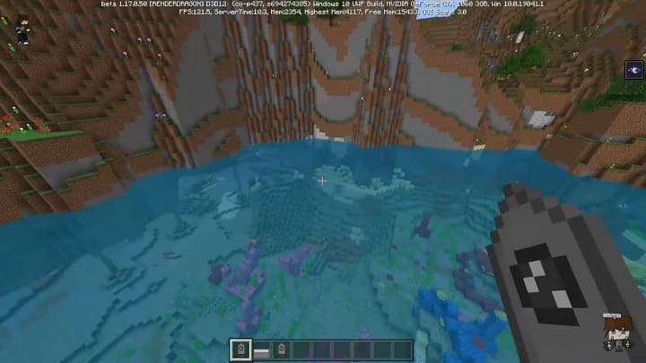 Cave under the mountain in Minecraft PE