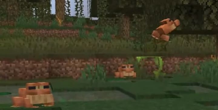 Моб лягушка в Майнкрафт ПЕ (Бедрок) 1.19