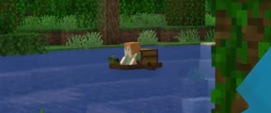 Chest on Boat in Minecraft PE (Bedrock) 1.19