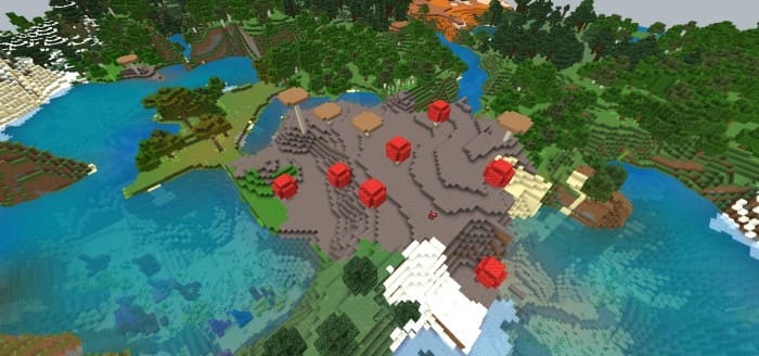 Mushroom Micro Biome in Minecraft PE (Bedrock)