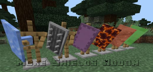 Mod: More Shields [1.20+] Minecraft PE / Bedrock [xfgiven_vers]