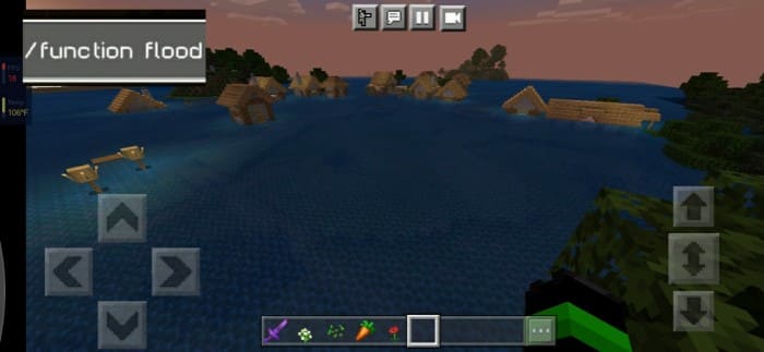 Flooding with water in Minecraft PE (Bedrock)