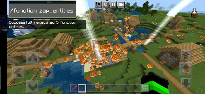 Lightning Strike in Minecraft PE (Bedrock)