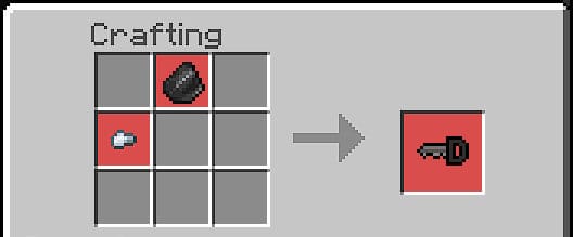 Craft a key in Minecraft PE (Bedrock)