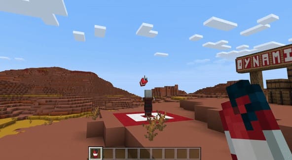 Throwing Dynamite in Minecraft PE (Bedrock)