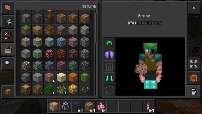 Dark theme in your Minecraft PE inventory