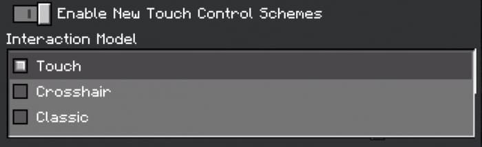 Enable new control in Minecraft PE (Bedrock)