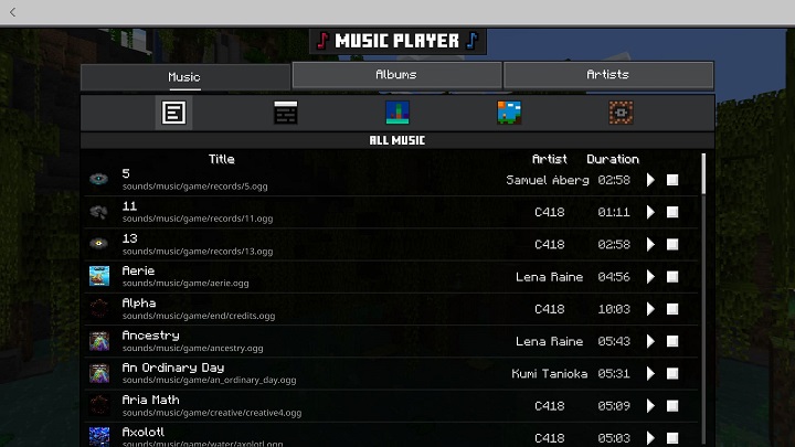 List of music in Minecraft PE (Bedrock)