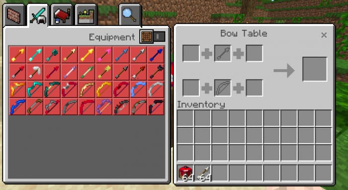 Crafting Bows in Minecraft PE (Bedrock)