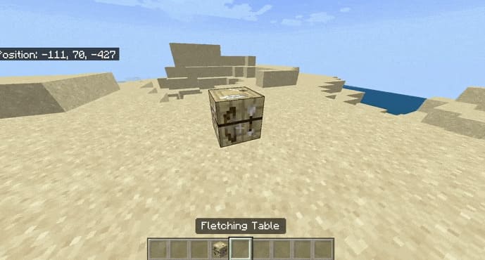 Bow crafting table in Minecraft PE (Bedrock)