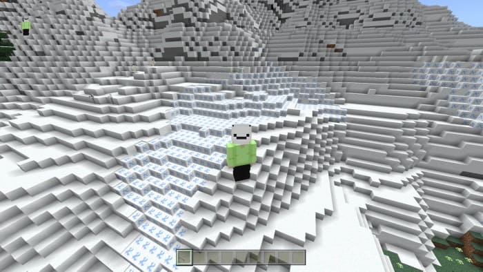 How to distinguish loose snow in Minecraft PE (Bedrock)