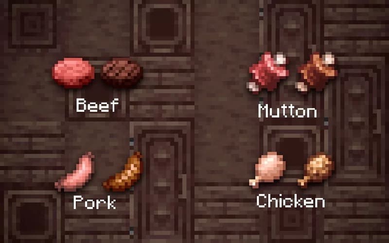 Texture on meat in Minecraft PE (Bedrock)