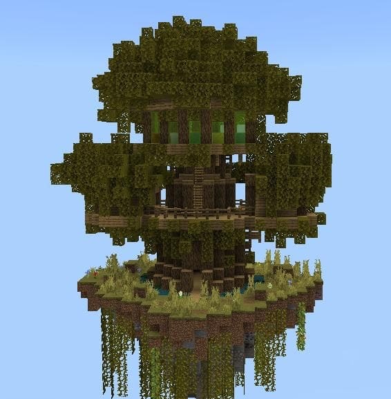 Sky island in Minecraft PE (Bedrock)