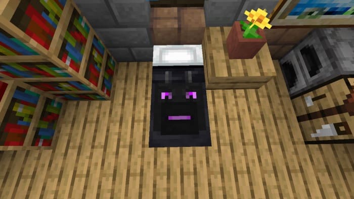 Dragon face on the bed in Minecraft PE (Bedrock)