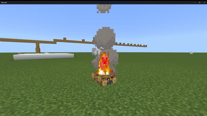 Bonfires set mobs on fire in Minecraft PE (Bedrock)