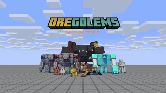 Mod: Ore Golems  [1.20+] Minecraft PE / Bedrock [xfgiven_vers]