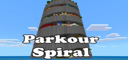 Map: Spiral Parkour [1.20+] Minecraft PE / Bedrock [xfgiven_vers]