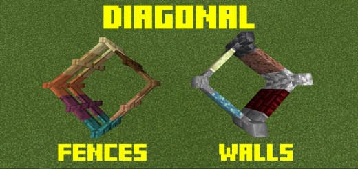 Mod: Diagonal fences [1.20+] Minecraft PE / Bedrock [xfgiven_vers]