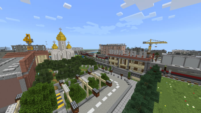 Maps: Russian city [1.20+] Minecraft PE / Bedrock [xfgiven_vers]