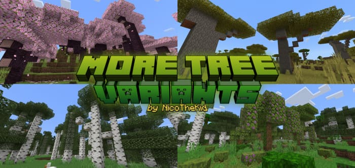 Addon: Different Trees [1.21+] Minecraft PE / Bedrock [xfgiven_vers]