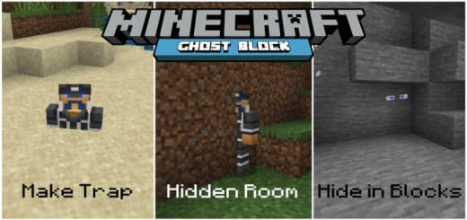 Mod: Ghost Blocks [1.20+] Minecraft PE / Bedrock [xfgiven_vers]