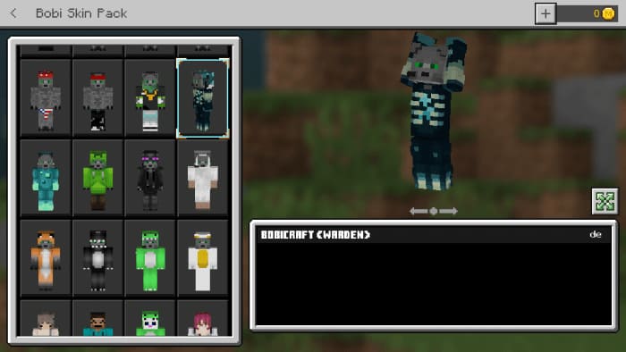 Warden skin for Minecraft PE