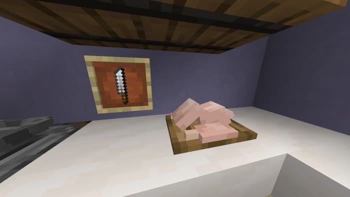 Chicken on a board in Minecraft PE (Bedrock)