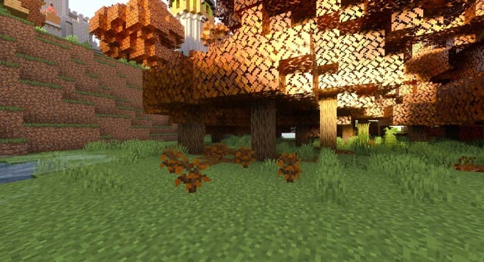 Autumn Trees in Minecraft PE (Bedrock)