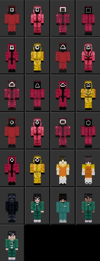 Skins playing squid in Minecraft PE (Bedrock)