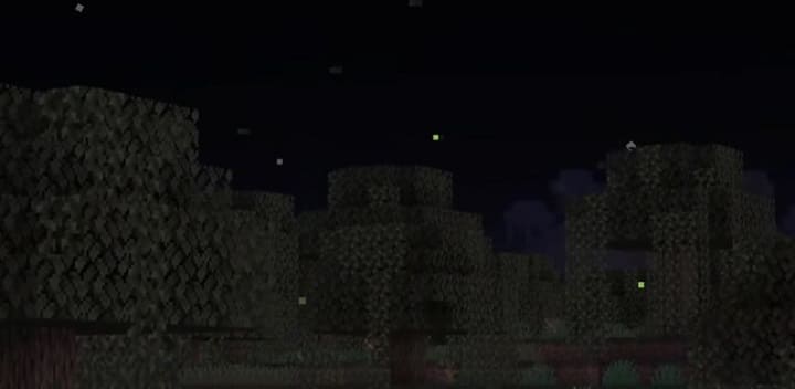 Fireflies in Minecraft PE (Bedrock) 1.19