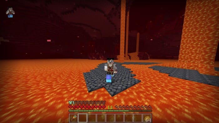 Char Run on Lava in Minecraft PE (Bedrock)