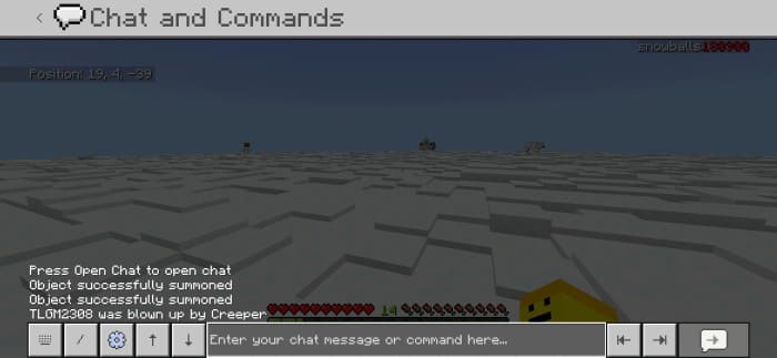 New chat in Minecraft PE (Bedrock)