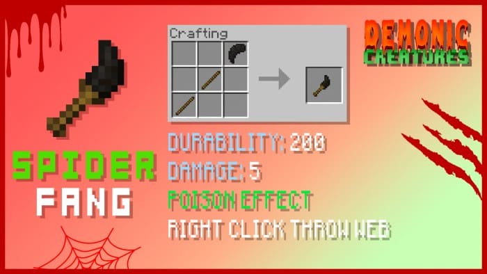 Fang Weapon in Minecraft PE (Bedrock)