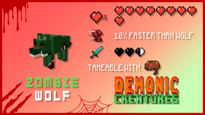 Zombie Wolf in Minecraft PE (Bedrock)