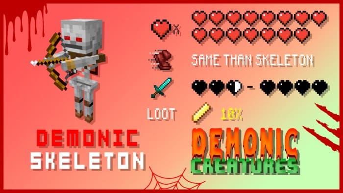 Demonic Skeleton in Minecraft PE (Bedrock)