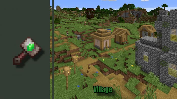 Артефакт в деревне в Майнкрафт ПЕ (Бедрок)
