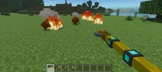 Огненный посох в Майнкрафт ПЕ (Бедрок)