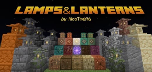 Mod: Lamps and lanterns [1.21+] Minecraft PE / Bedrock [xfgiven_vers]