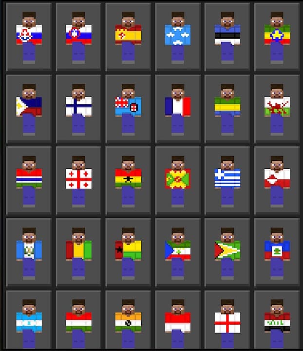 Skins with Flags for Minecraft PE (Bedrock)