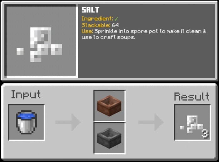 Salt in Minecraft PE (Bedrock)