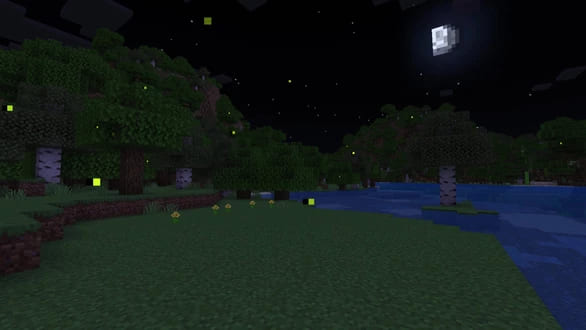 Fireflies in Minecraft PE (Bedrock)