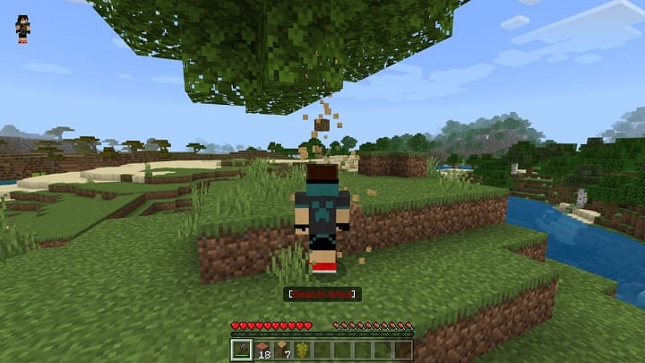 Быстрая добыча дерева в Майнкрафт на телефоне