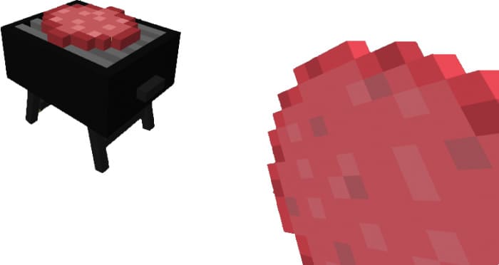 Grilling meat in Minecraft PE (Bedrock)