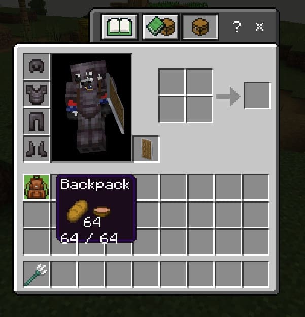 Backpack Items in Minecraft PE (Bedrock)