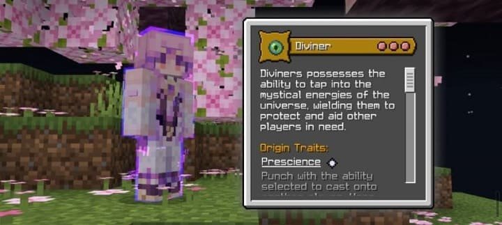 Происхождение Прорицатель из мода Классы персонажа для Майнкрафт ПЕ (Бедрок)