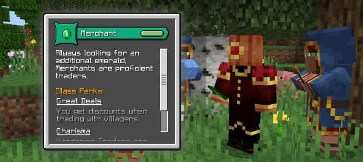 Характеристика Торговец из мода Классы персонажей для Майнкрафт ПЕ (Бедрок)